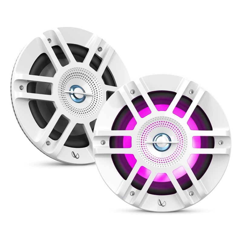 Infinity KAPPA6120MAM - Kappa Marine KAPPA6120M White 6.5" Premium 2-Way RGB LED Coaxial Speakers - Image 1